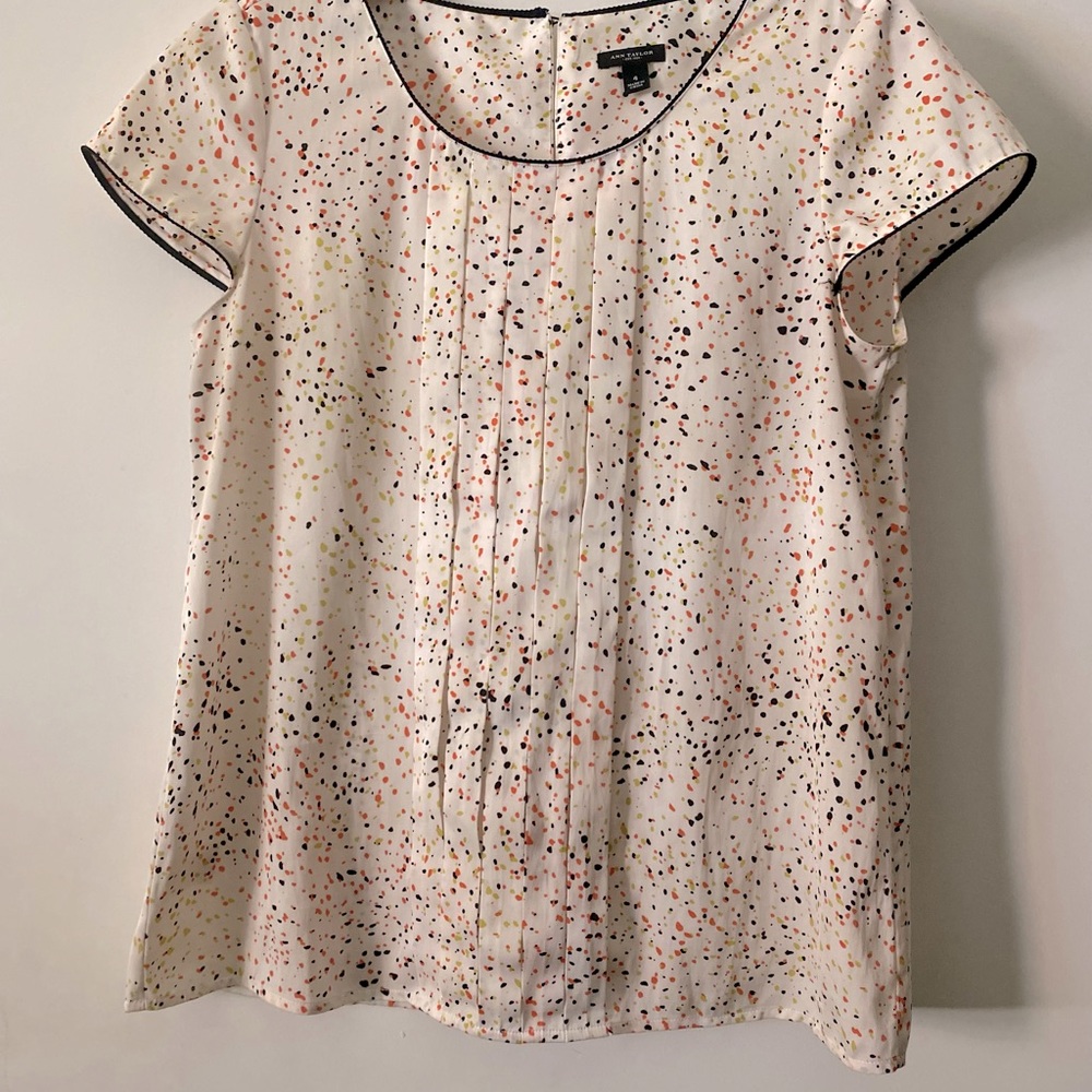 Ann Taylor Silk Pleated Shirt